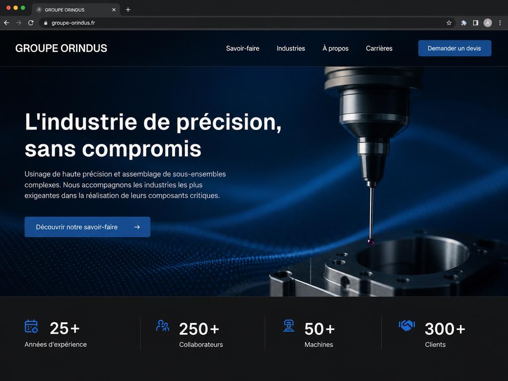 Groupe Orindus — Refonte & performance