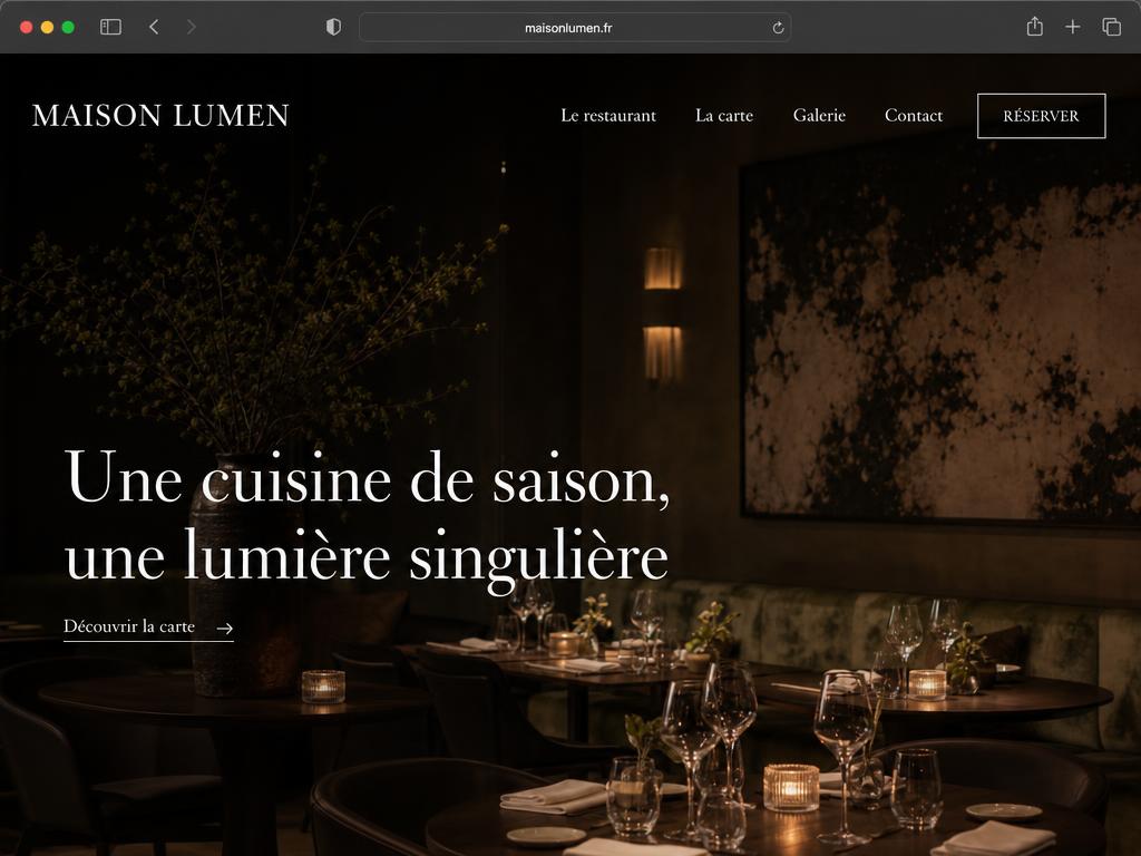 Maison Lumen — Site vitrine + réservation